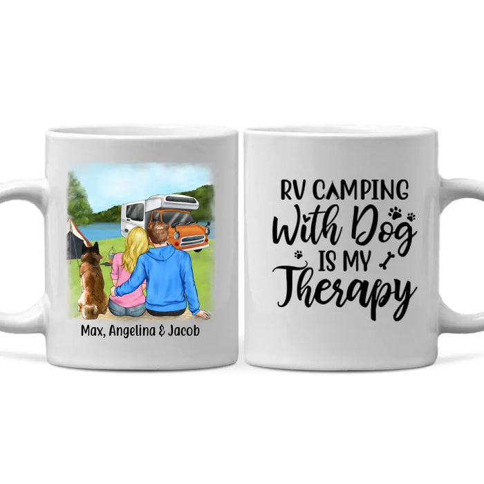 Personalized Mug, RV Camping Couple & Dogs, Gifts for Camping and Dogs Lovers