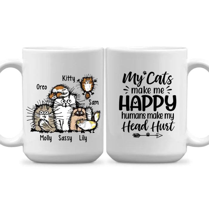 Personalized Mug, Funny Cat - Up To 6 Cats, Gift For Cat Lovers