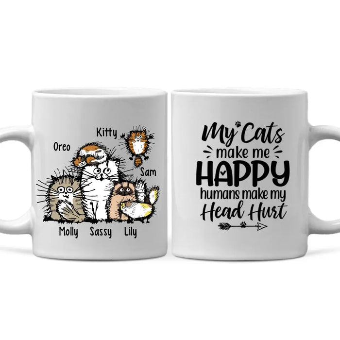 Personalized Mug, Funny Cat - Up To 6 Cats, Gift For Cat Lovers