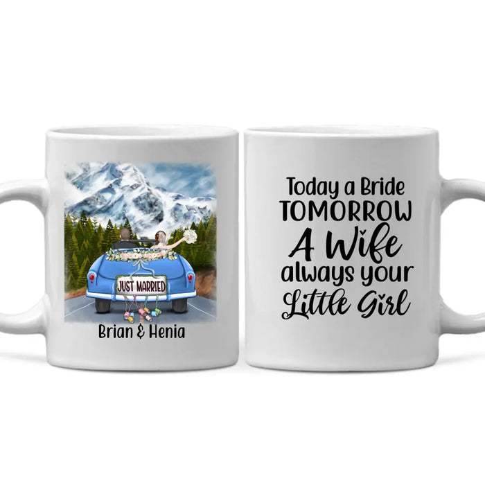 Personalized Mug, Just Married Couple Driving, Gift For Couples