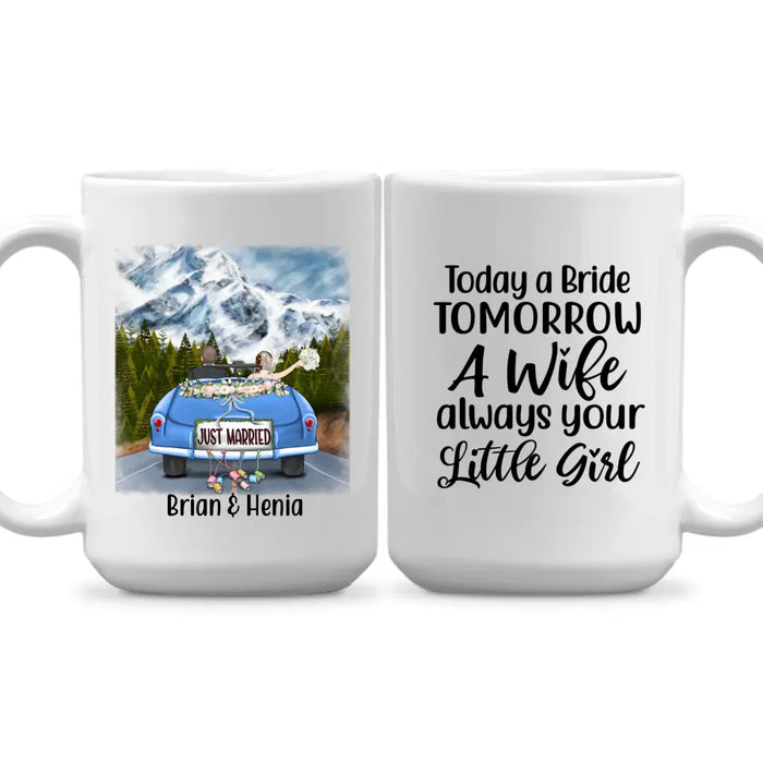 Personalized Mug, Just Married Couple Driving, Gift For Couples