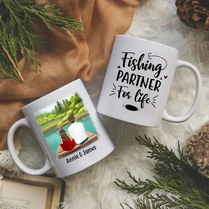 Personalized Mug, Fishing Partners On Boat, Gift For Fishers