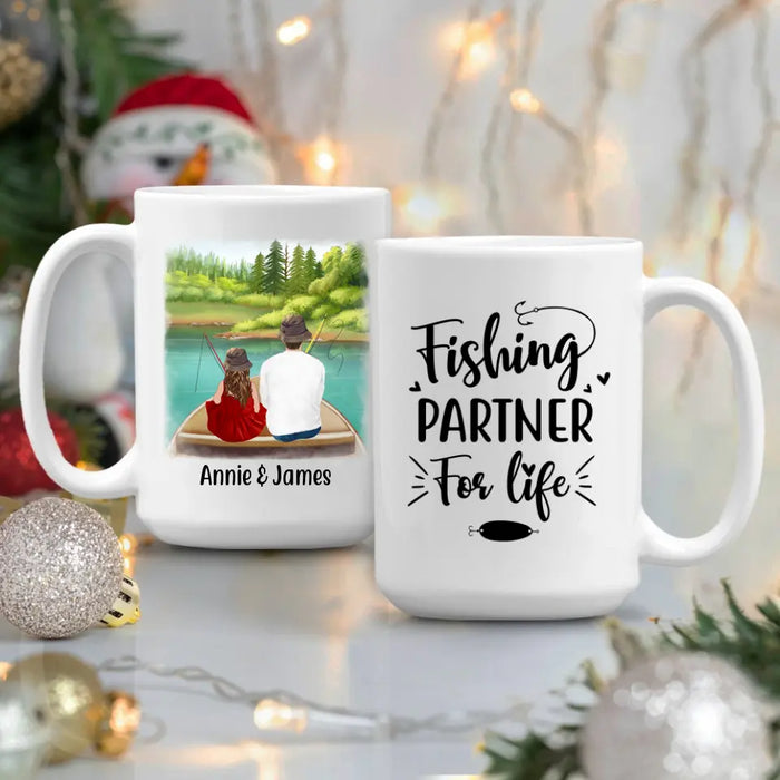 Personalized Mug, Fishing Partners On Boat, Gift For Fishers