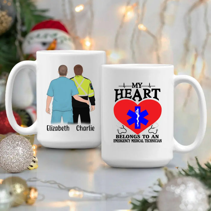 Personalized Mug, Custom First Responders Firefighter Nurse EMT Paramedic Couples