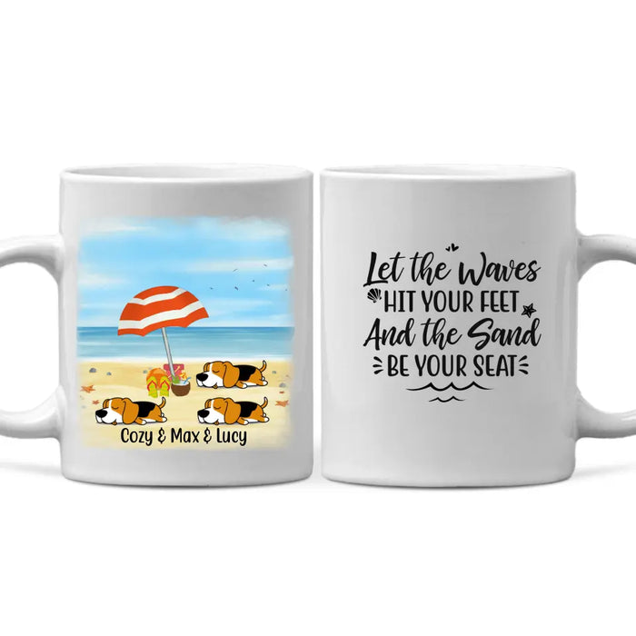 Personalized Mug, Dogs On Beach, Beach Gift, Gift for Summer, Beach Lovers, Dog Lovers