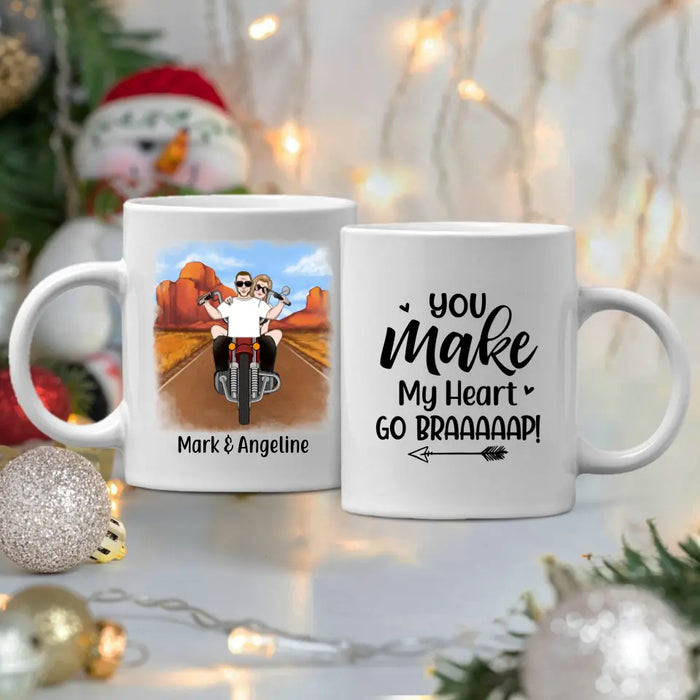 Personalized Mug, Couple Riding Motorcycle, Gifts For Riders