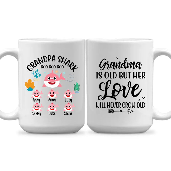 Grandma Is Old But Her Love Will Never Grow Old - Personalized Gifts Custom Fishing Mug For Mom, Fishing Lovers