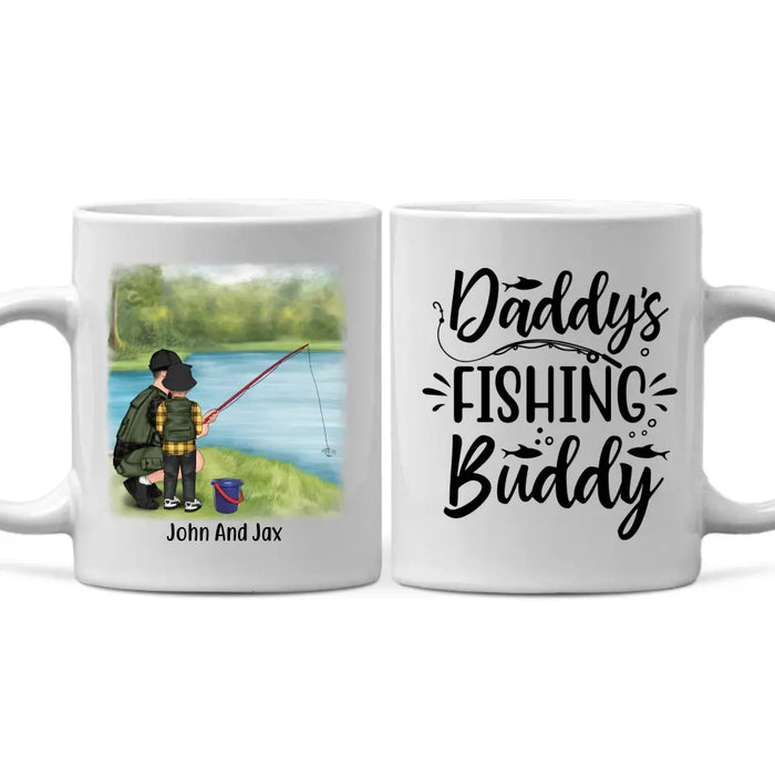 Father and Son Fishing Buddies For Life, Personalized Mug Gift For Fishing Lovers