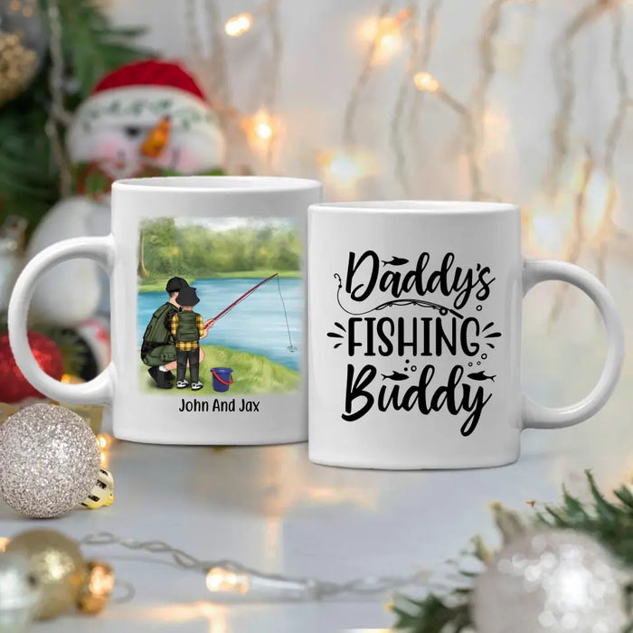 Father and Son Fishing Buddies For Life, Personalized Mug Gift For Fishing Lovers