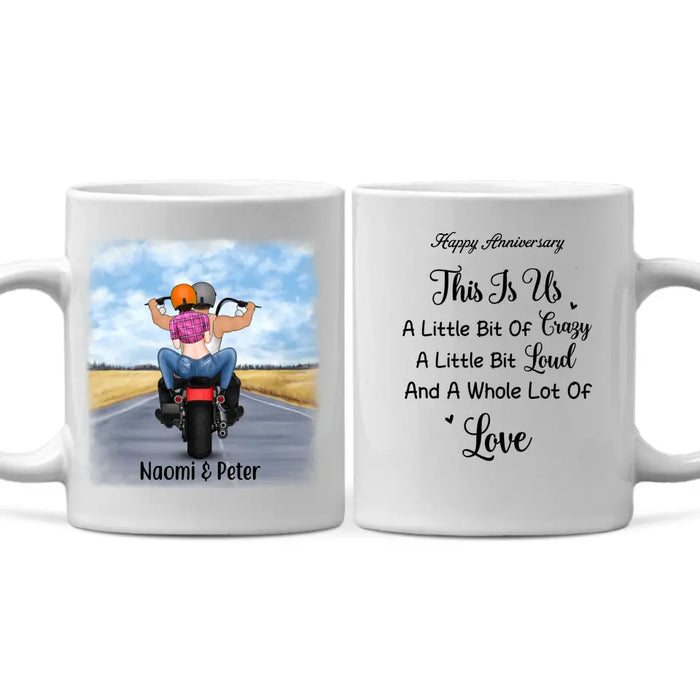 Personalized Mug, Anniversary Gift for Motorcycle Couples, Wedding Anniversary