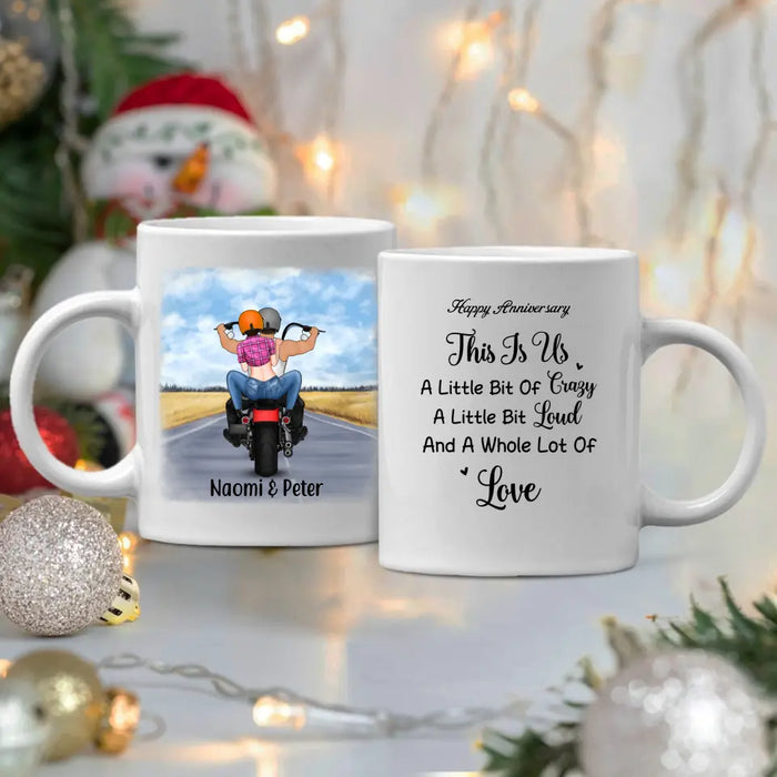 Personalized Mug, Anniversary Gift for Motorcycle Couples, Wedding Anniversary