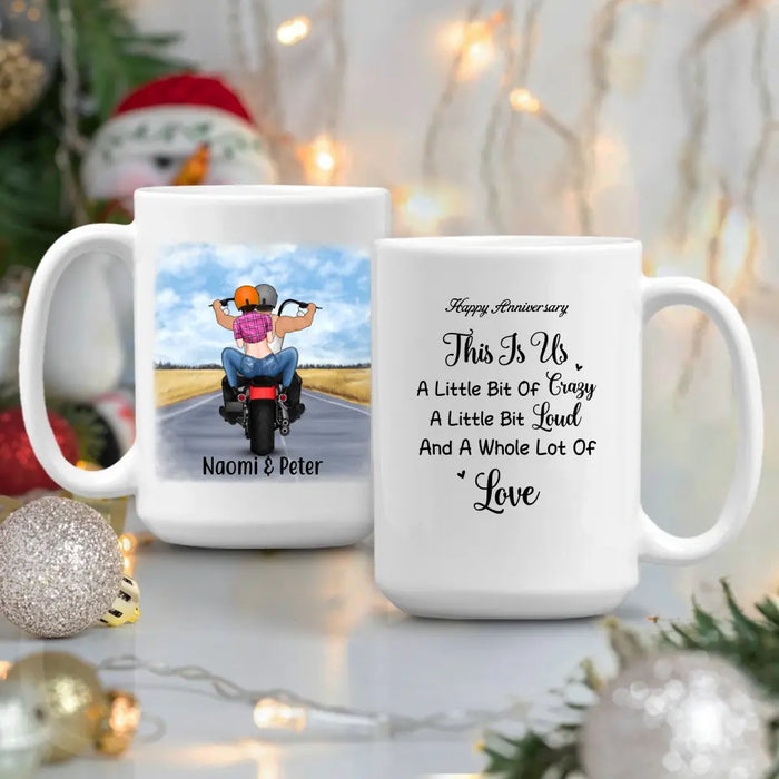 Personalized Mug, Anniversary Gift for Motorcycle Couples, Wedding Anniversary