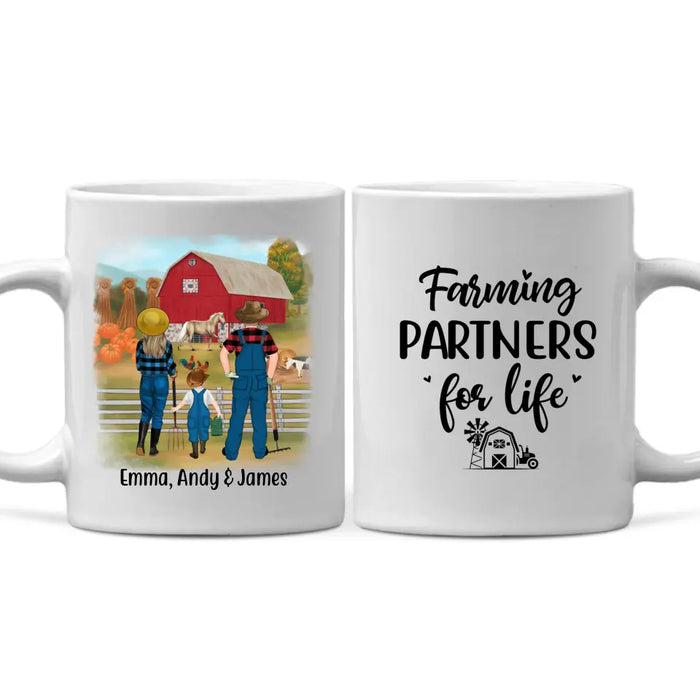 Personalized Mug, Farming Family Harvest In The Fall, Gift For Farmers