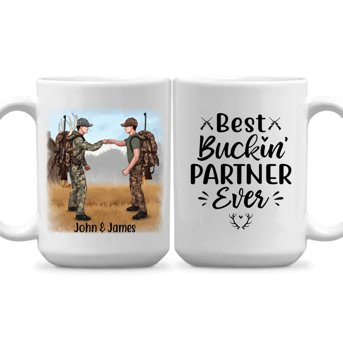 Personalized Mug, Best Buckin' Partner Ever - Hunting Gift For Couple And Friends, Gift For Hunters