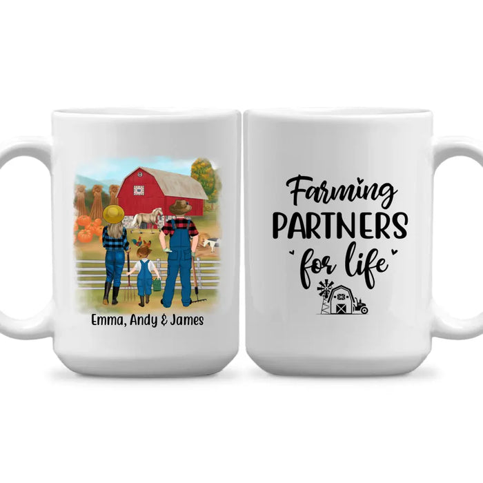 Personalized Mug, Farming Family Harvest In The Fall, Gift For Farmers