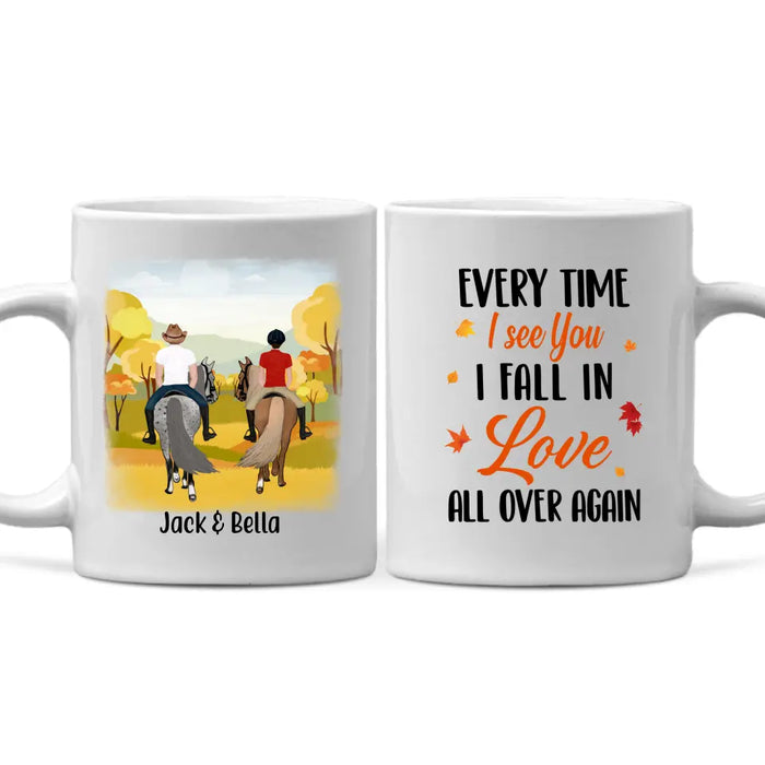 Personalized Mug, Fall Horseback Riding Partners, Gifts For Horse Riding Lovers