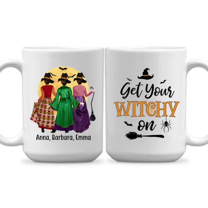 Personalized Mug, Halloween Sisters - Witches Squad, Gift For Halloween And Best Friends