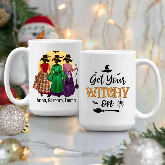 Personalized Mug, Halloween Sisters - Witches Squad, Gift For Halloween And Best Friends