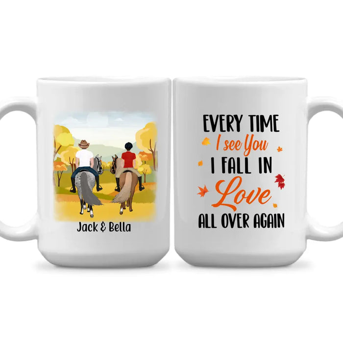 Personalized Mug, Fall Horseback Riding Partners, Gifts For Horse Riding Lovers