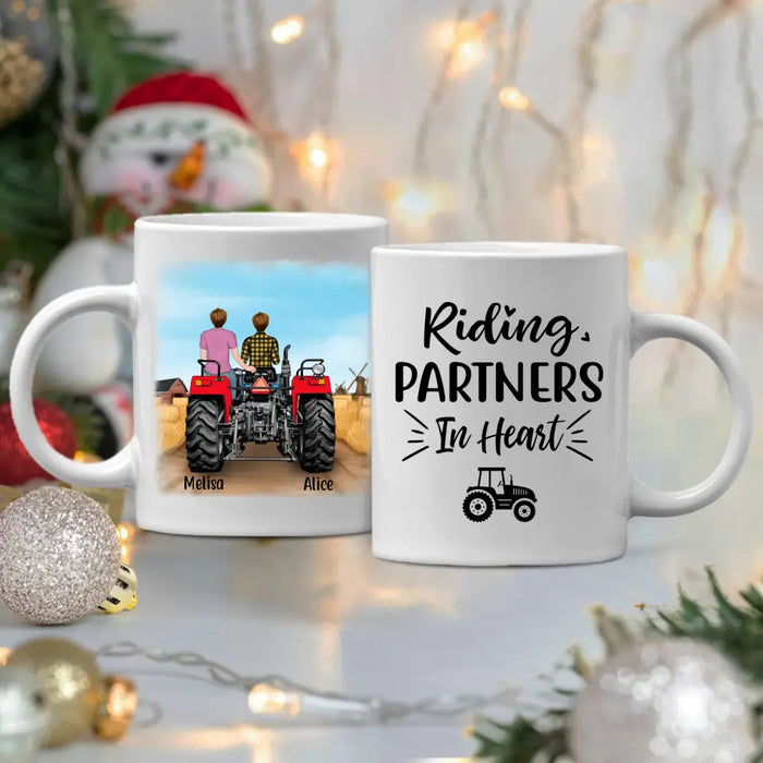 Personalized Mug, Tractor Driving Couple, Farming Partner For Life, Gift For Farmers, Gift For Farming Lovers