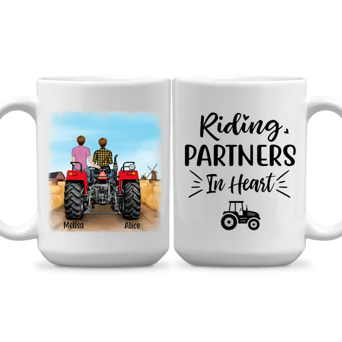 Personalized Mug, Tractor Driving Couple, Farming Partner For Life, Gift For Farmers, Gift For Farming Lovers