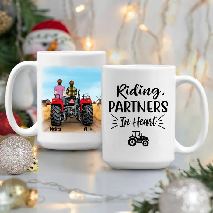 Personalized Mug, Tractor Driving Couple, Farming Partner For Life, Gift For Farmers, Gift For Farming Lovers