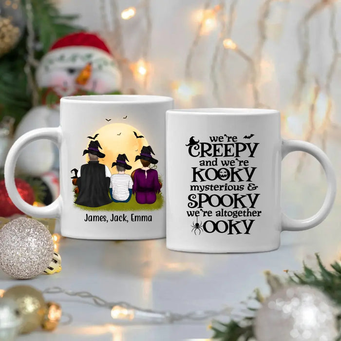 Personalized Mug, We're Creepy And We're Kooky We're Mysterious And Spooky - Family Gift, Gift For Halloween