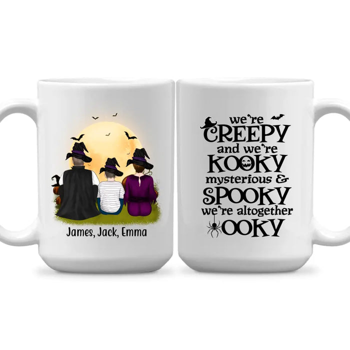 Personalized Mug, We're Creepy And We're Kooky We're Mysterious And Spooky - Family Gift, Gift For Halloween