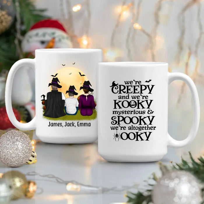 Personalized Mug, We're Creepy And We're Kooky We're Mysterious And Spooky - Family Gift, Gift For Halloween