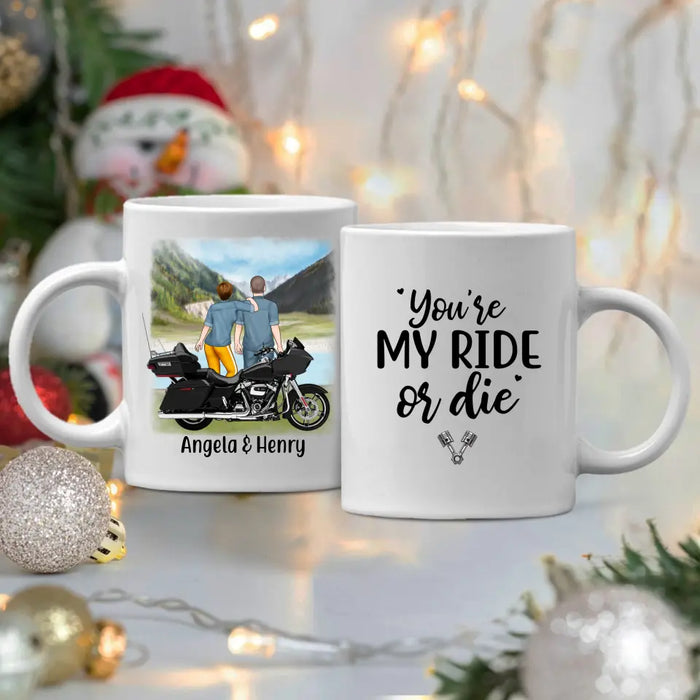 Personalized Mug, Riding Partners Standing, Gifts For Motorcycle Lovers