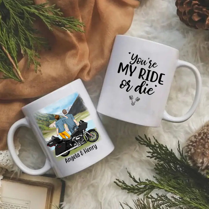 Personalized Mug, Riding Partners Standing, Gifts For Motorcycle Lovers