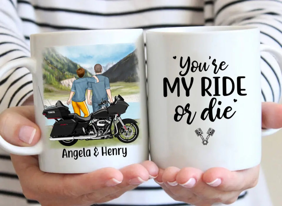 Personalized Mug, Riding Partners Standing, Gifts For Motorcycle Lovers