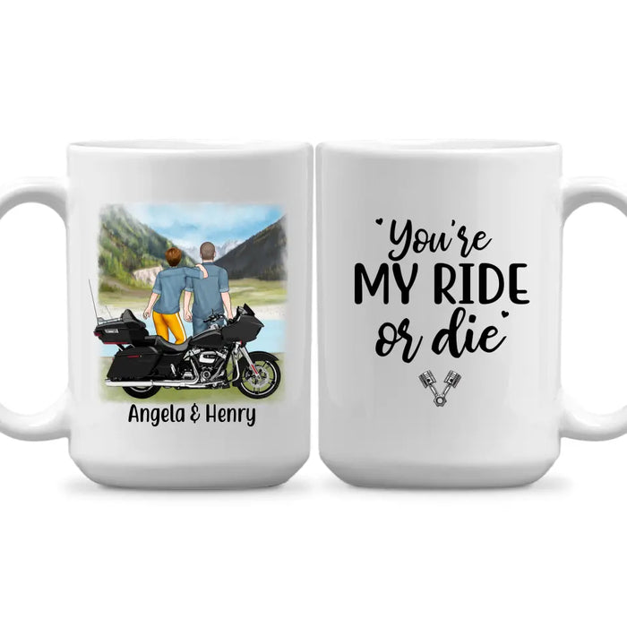 Personalized Mug, Riding Partners Standing, Gifts For Motorcycle Lovers