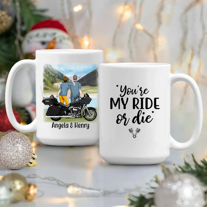 Personalized Mug, Riding Partners Standing, Gifts For Motorcycle Lovers