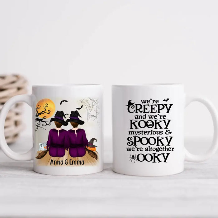 Personalized Mug, Up To 5 Girls, Witches Gotta Stick Together - Halloween Gift, Gift For Sisters, Best Friends