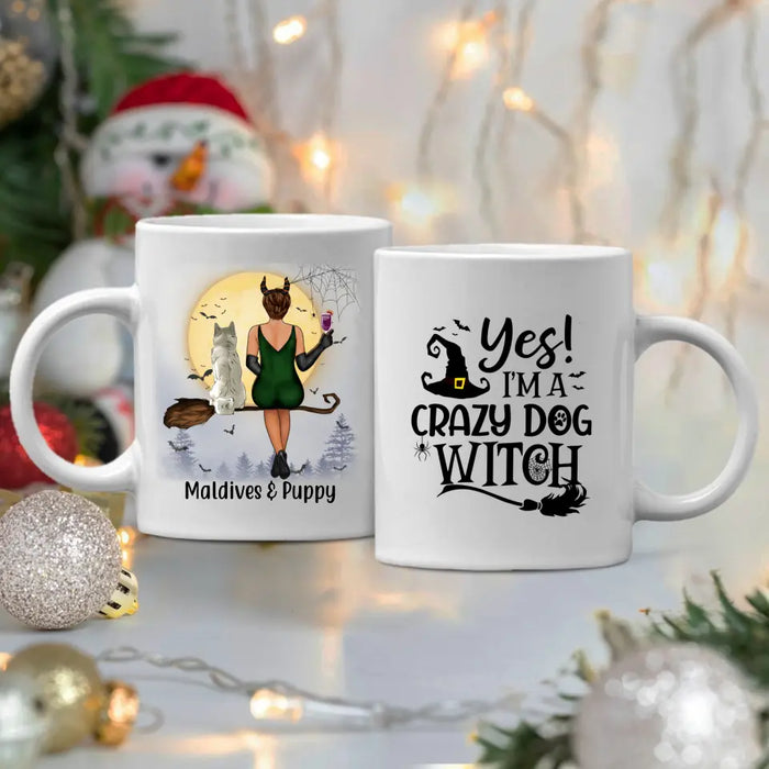 Personalized Mug, I'm A Crazy Dog Witch - Halloween Gift For Dog Lovers