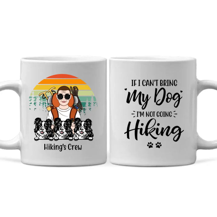 Personalized Mug, Woman Hiking And Dogs, Gifts For Dog Lovers