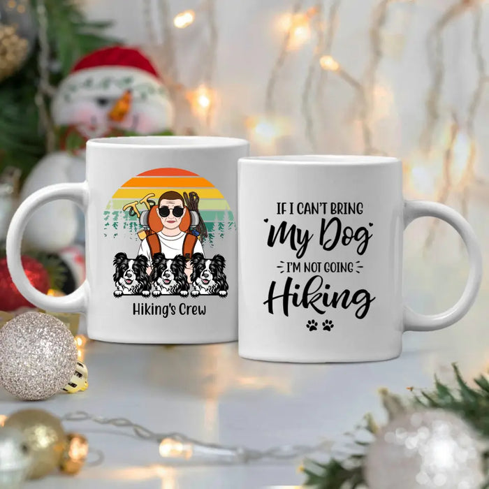 Personalized Mug, Woman Hiking And Dogs, Gifts For Dog Lovers