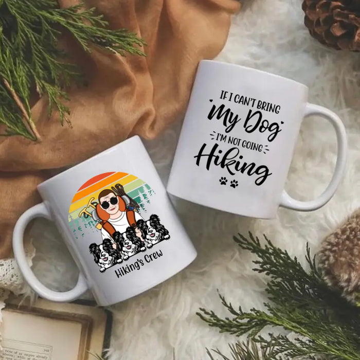 Personalized Mug, Woman Hiking And Dogs, Gifts For Dog Lovers