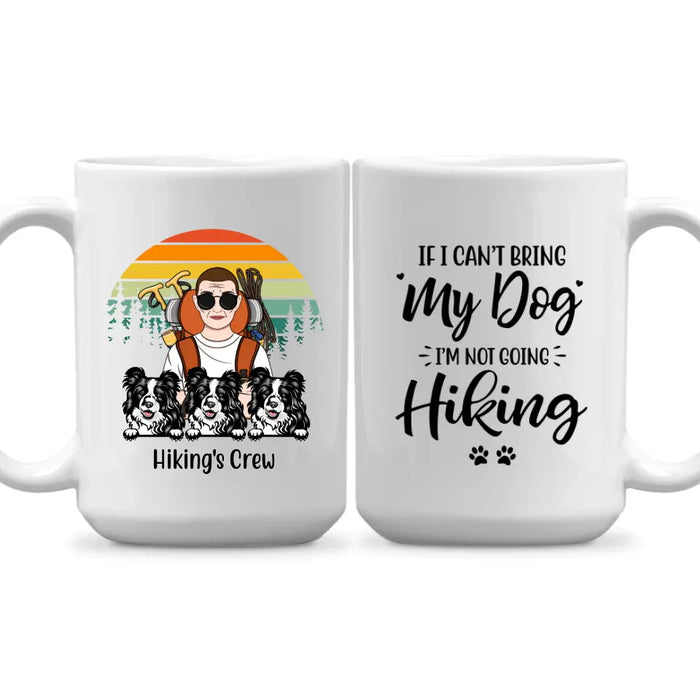 Personalized Mug, Woman Hiking And Dogs, Gifts For Dog Lovers