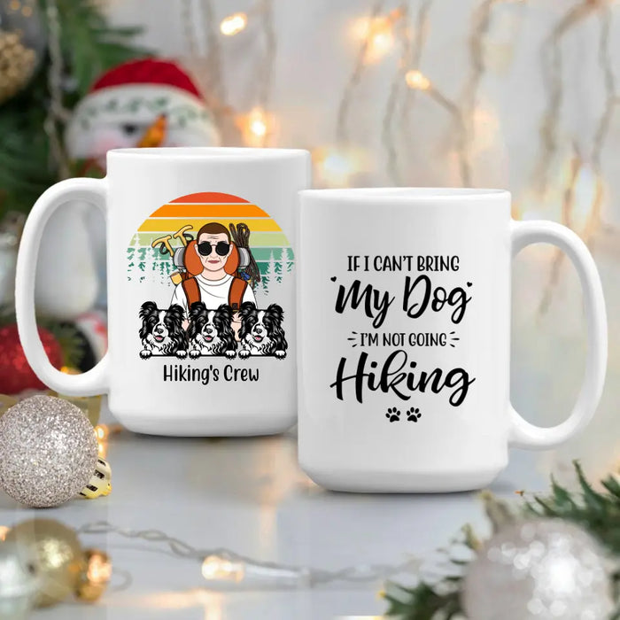 Personalized Mug, Woman Hiking And Dogs, Gifts For Dog Lovers