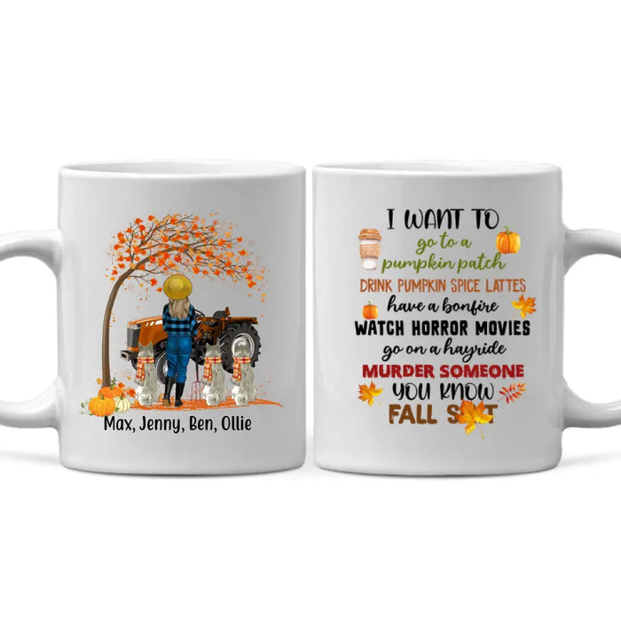 Personalized Mug, Just A Girl Who Loves Fall, I Want To Go To A Pumpkin Patch, Farm Girl With Pets, Gift For Dog Lovers, Cat Lovers