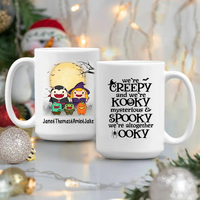 Personalized Mug, Spooky Family, Cute Halloween Icon, Gifts For Halloween Family