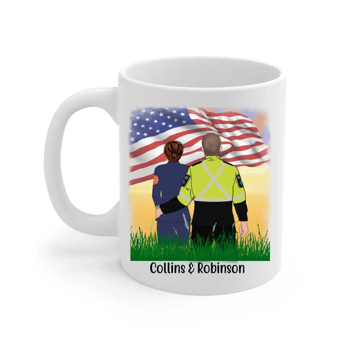 Personalized Mug, First Responder Couple and Friends - Gift For First Responders Police Firefighter Nurse EMT Paramedic