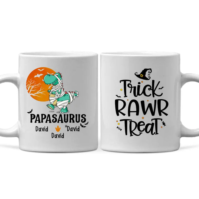 Personalized Mug, Papasaurus, Halloween Father, Gifts For Halloween Family, Gifts For Father