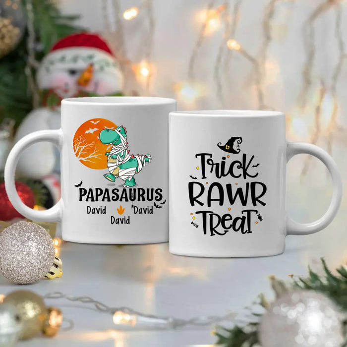 Personalized Mug, Papasaurus, Halloween Father, Gifts For Halloween Family, Gifts For Father