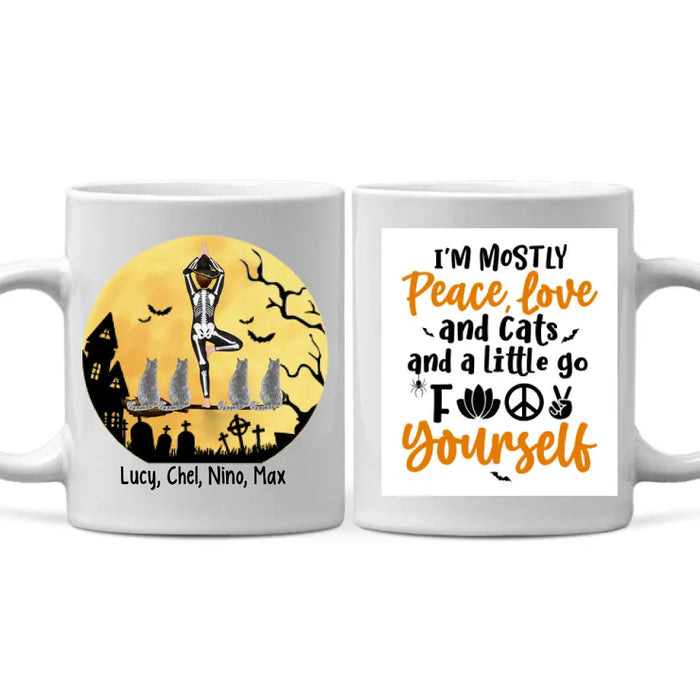 Personalized Mug, Yoga Witch And Cats - Halloween Gift, Gift For Yoga And Cat Lovers