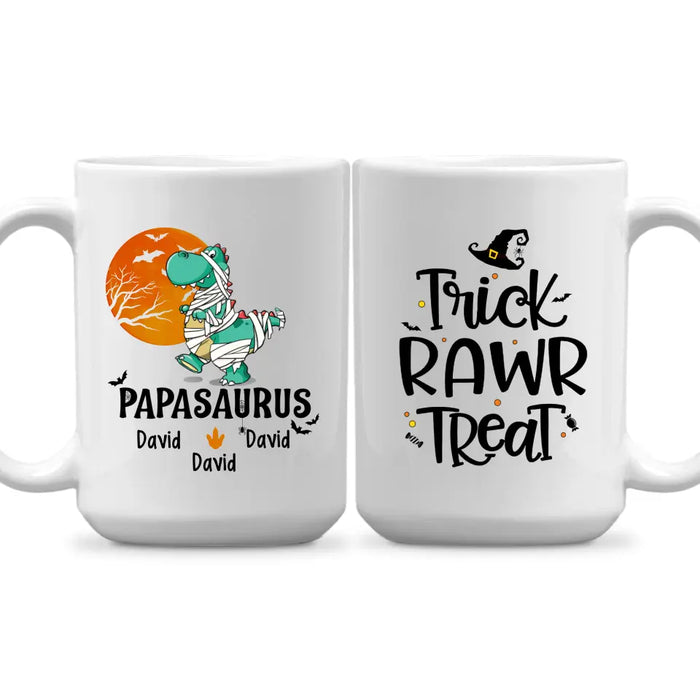 Personalized Mug, Papasaurus, Halloween Father, Gifts For Halloween Family, Gifts For Father