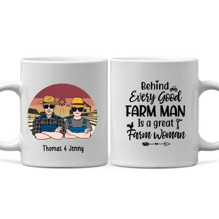 Personalized Mug, Farming Couple, Old Farmers, Gifts For Farmers