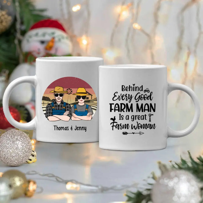 Personalized Mug, Farming Couple, Old Farmers, Gifts For Farmers